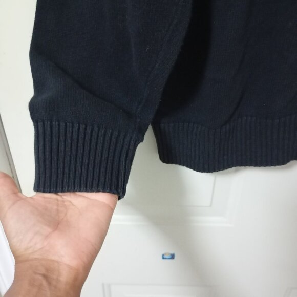 U.S. Polo Assn Mens XL Black Cotton Shawl Collar Sweater Ribbed Cuffs and Hem - Picture 3 of 9